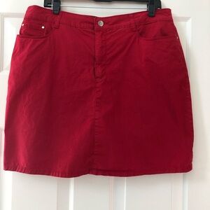 Croft & Barrow Cotton & Spandex Classic Fit Skort In Red - Size 16